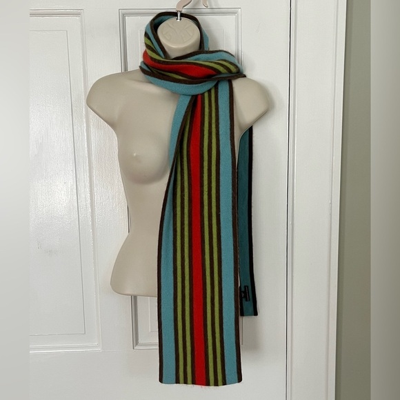 ARMAND DIRADOURIAN 100% Cashmere Striped Scarf Luxury Soft Warm - Picture 5 of 11